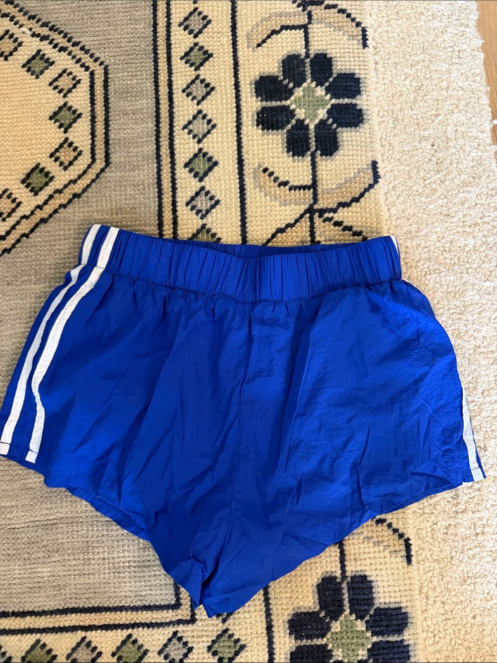 Daily Drills Royal Blue Athletic Shorts with White Stripes